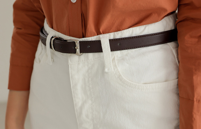 Daily Silver Square Buckle Belt