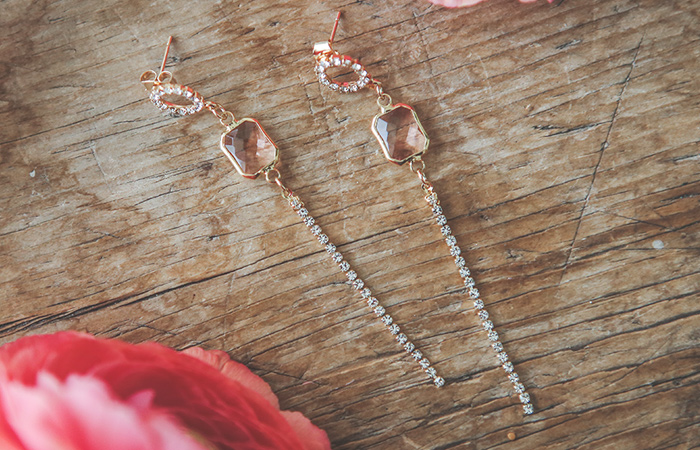 Cubic Drop Long Earring