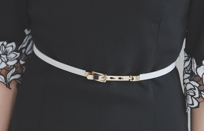 Cowhide Gold Buckle-Bar Belt