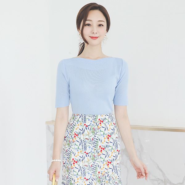 Soft Lip-Neck Line Boat Neck Cool Knit