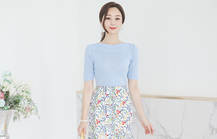 Soft Lip-Neck Line Boat Neck Cool Knit