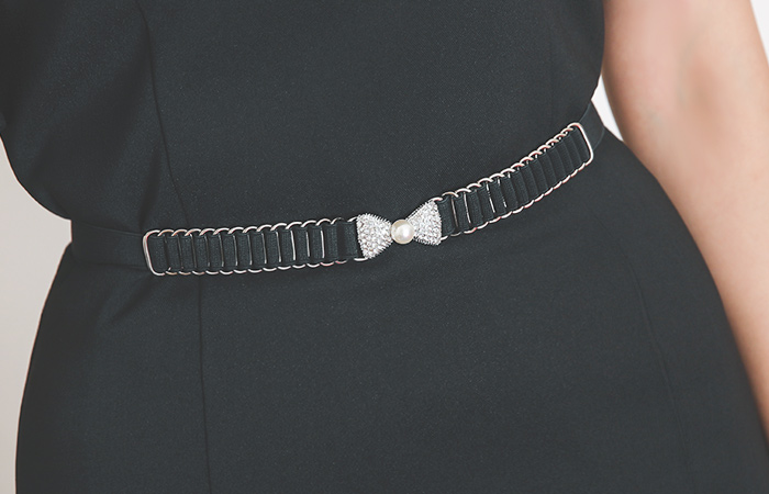 Cubic Pearl Ribbon Banding Belt