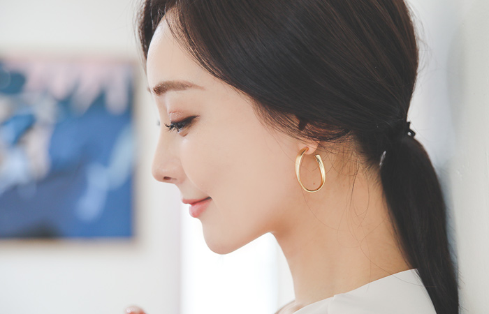 Wave Gold Ring Earring