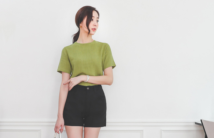 Coconut Linen Round Simple Blouse