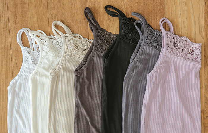 Lace Color Combination Corduroy Inner Sleeveless T-shirt