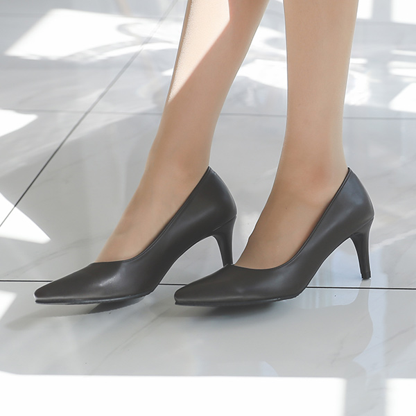 Line Stitch Simple Pumps Heels