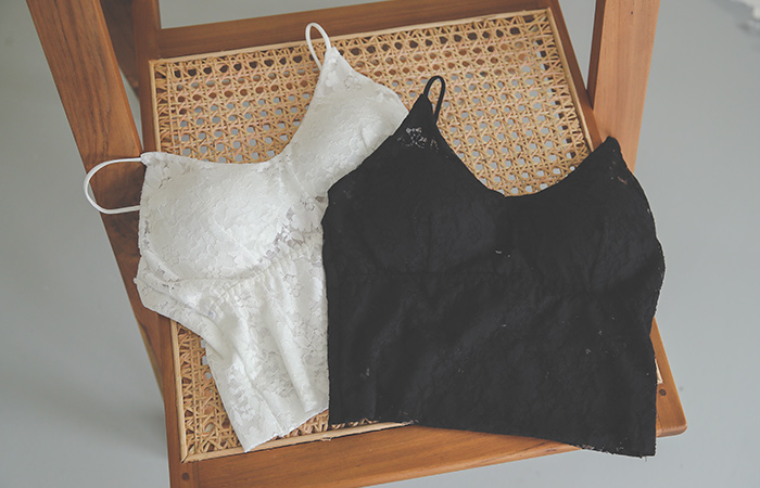 Span String Lace Cap Sleeveless shirts