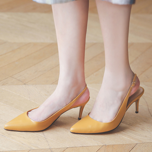 Cowhide Simple Sling Backs Stiletto Heels