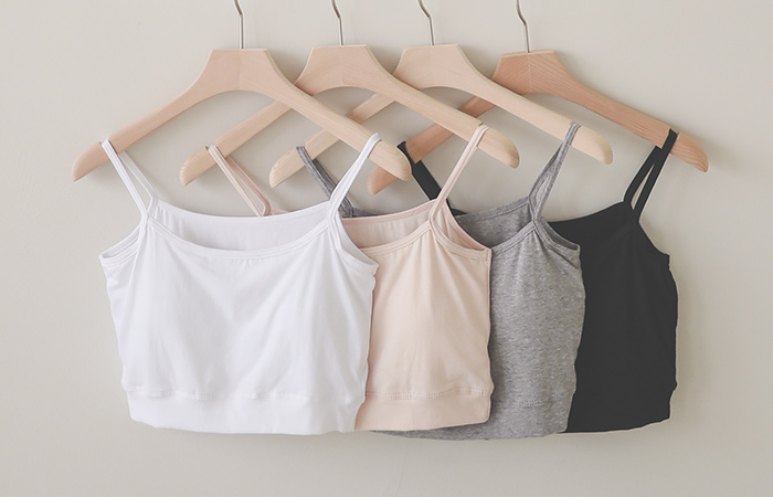 Cotton Basic Basic Cap Tank-Top Bra-Top