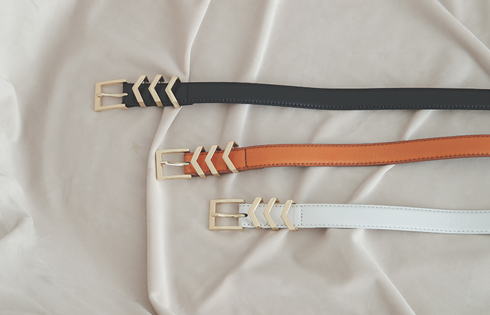 Gold V3Buckle Leather Belt