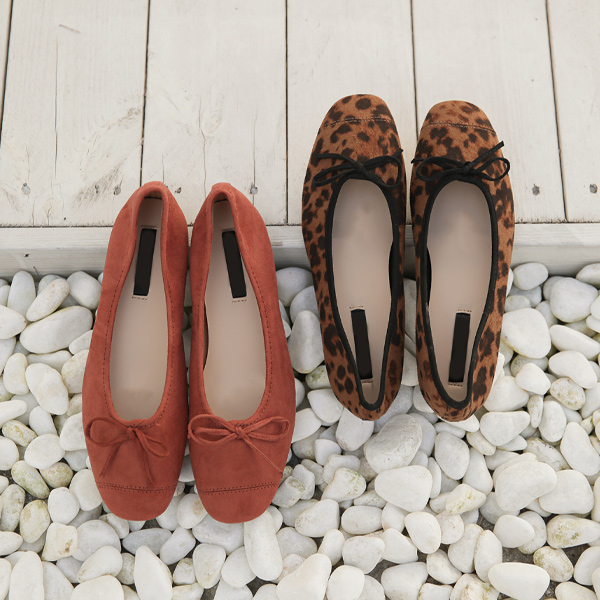 Suede 엔젤리본 Flat shoes