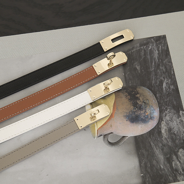 Classic Gold Buckle Leather Belt