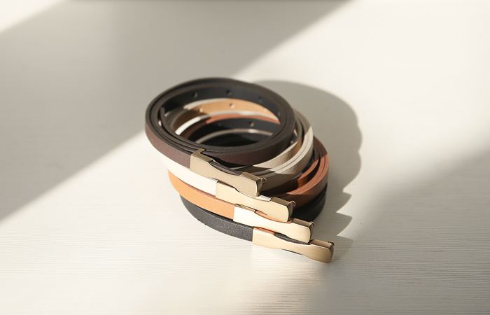 Matt Gold Tip Point Slim Belt