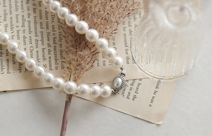 Fresh-Water Pearl Bead Hair Clip Choker Necklace