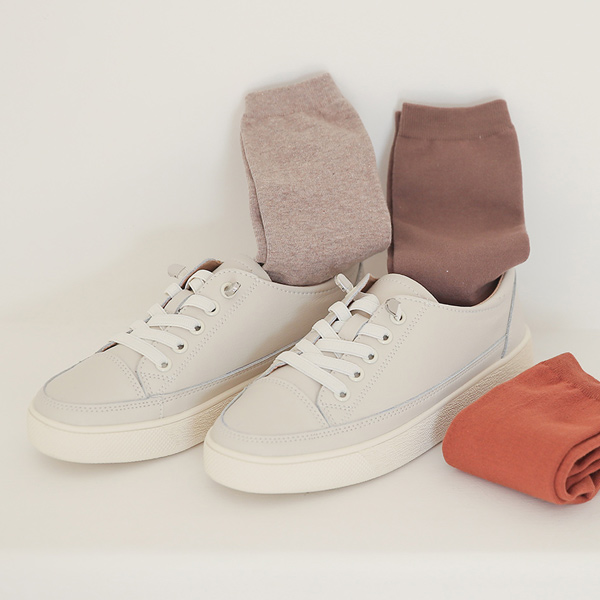 Cowhide Banding Strap Platform Sneakers