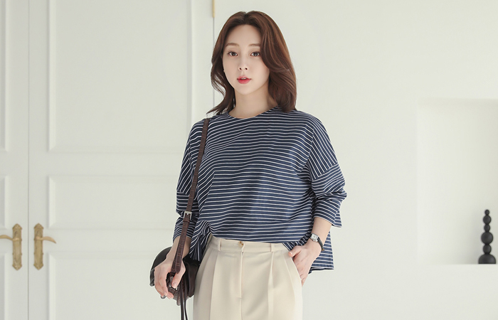 Chouette Stripe Cotton Boxy T-shirt