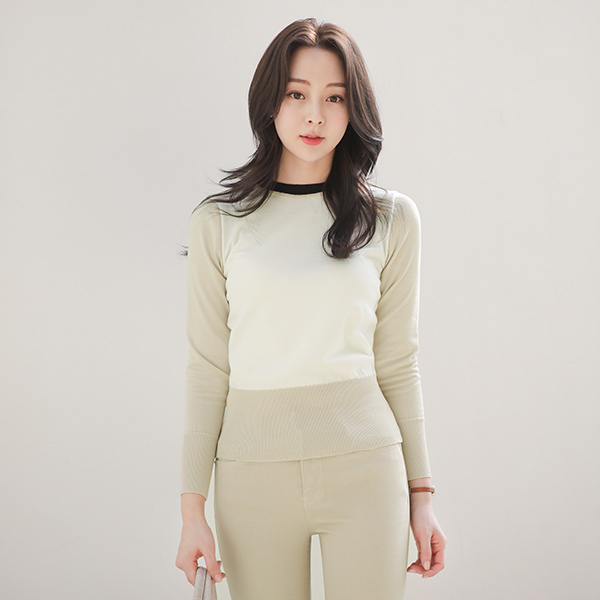 Wide Banding Triple Color Combination Knit