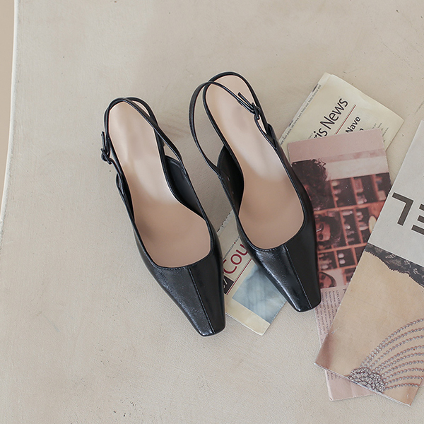 Square Cutting-line SlingBack Heels