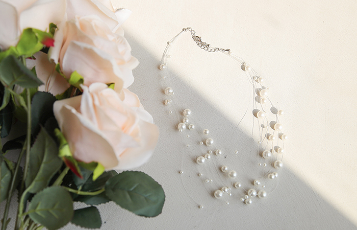 Pearl layered Transparent Necklace