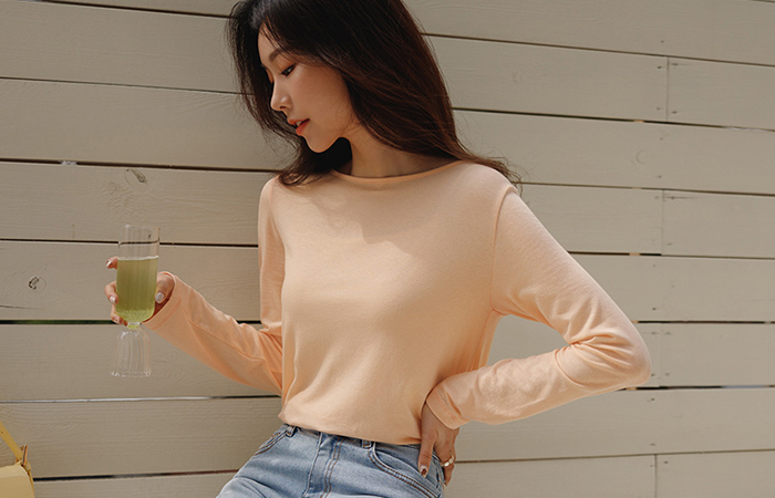 Tight Pastel Color Basic T-shirt