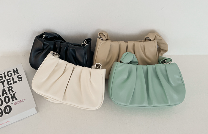 Shirring Soft Half-Moon Shoulder Bag