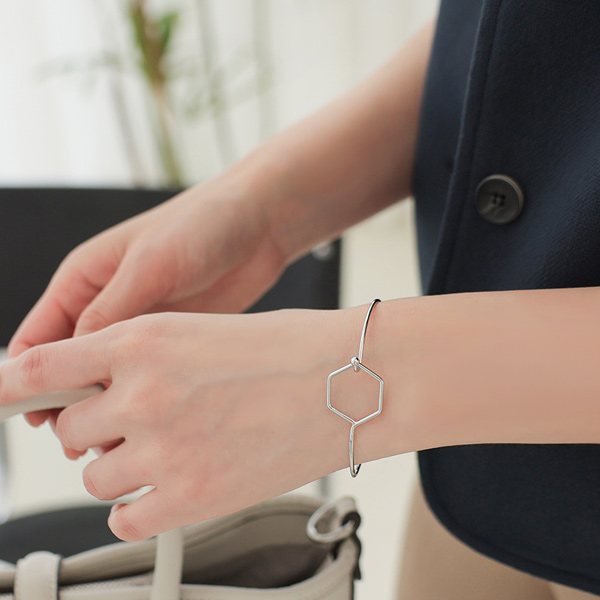 hexagonal ring Slim bracelet