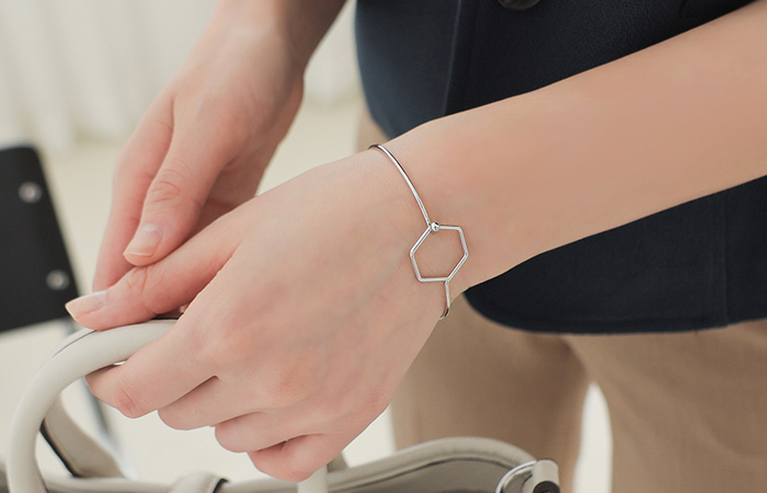 hexagonal ring Slim bracelet