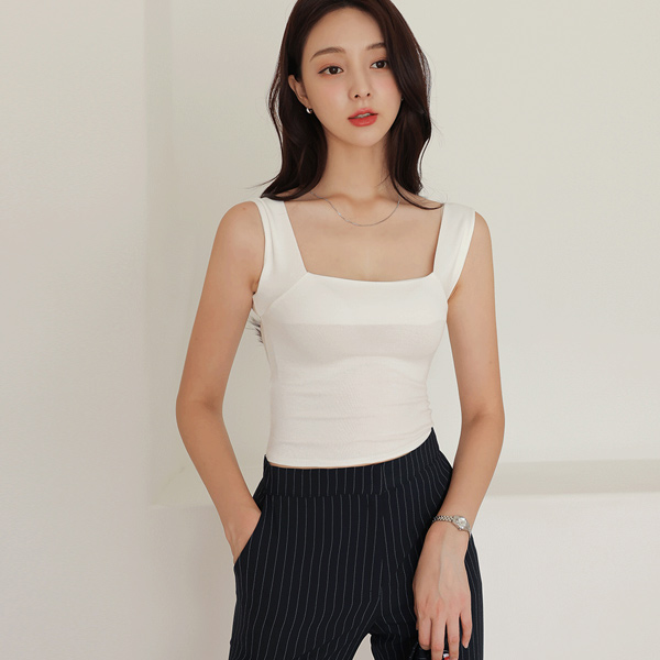 Square Neck Crop Span Sleeveless