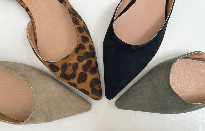 Stiletto Side Open Suede Flat shoes