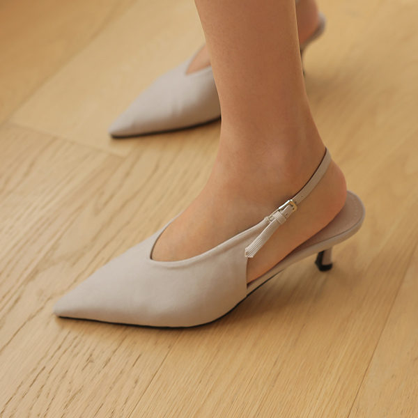 Soft Texture Stiletto Cushion SlingBack Heels