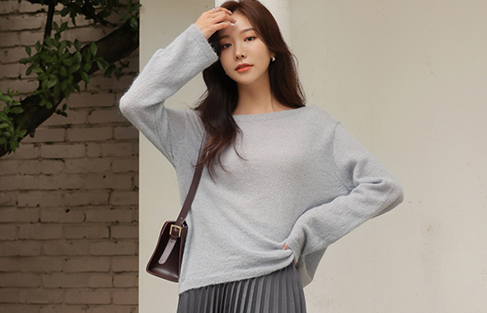 Cozy Alpaca Boat Neck Knit