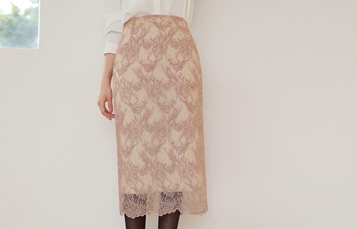 Shining Spangle Point Embroidery Skirt