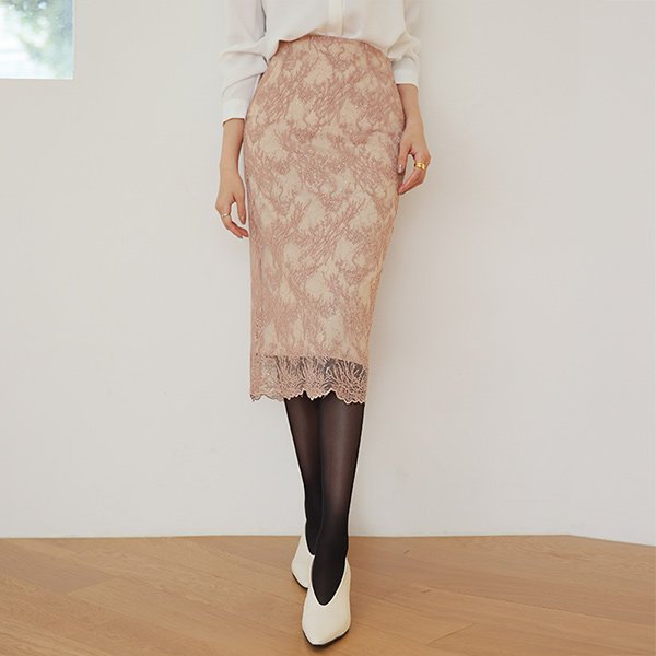 Shining Spangle Point Embroidery Skirt