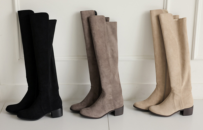 Suede Knee-High Span Long Boots