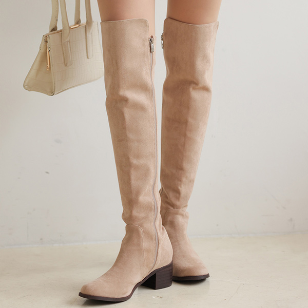 Suede Knee-High Span Long Boots