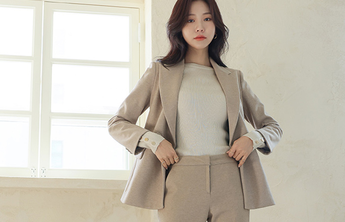 minimal Double Button Formal Jacket
