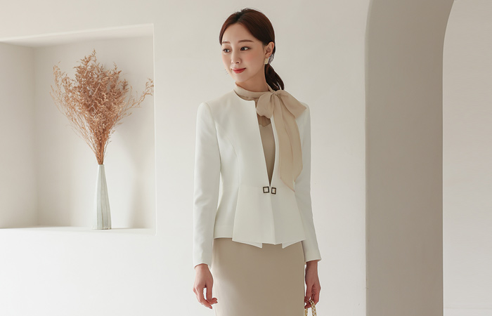 Gold Square Double Peplum Embo JacketⅡ