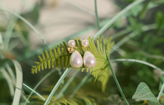 Double Pearl Drop Earring