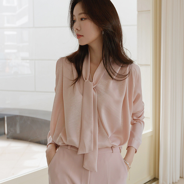 Elegance Satin Tie Wrap Style Blouse