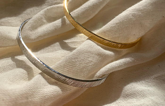 Matt Silver & Gold layered Cuffs bracelet