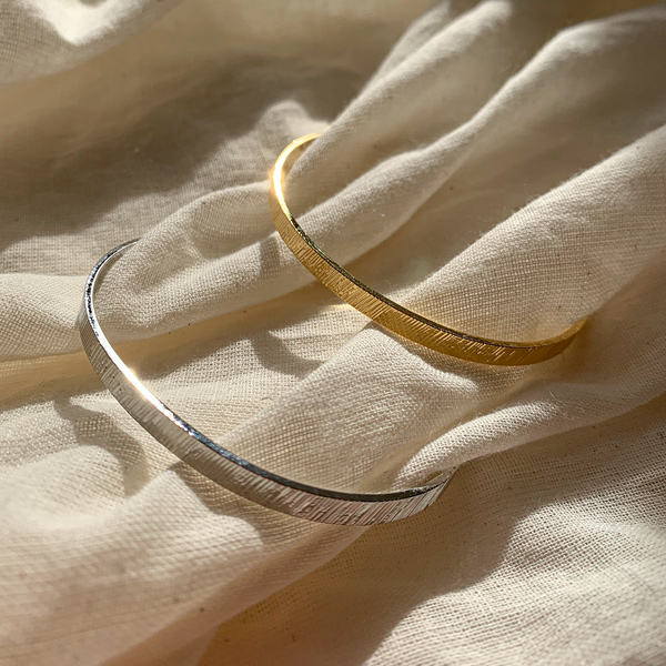 Matt Silver & Gold layered Cuffs bracelet