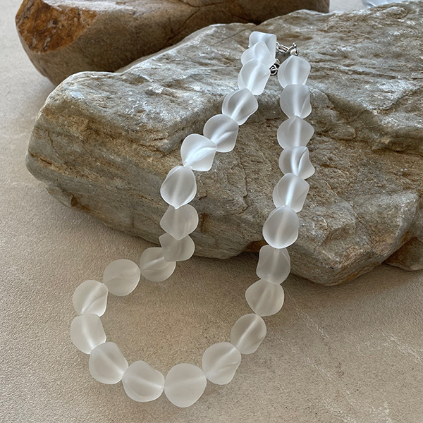 Transparent Creamy Acrylic Bold Necklace