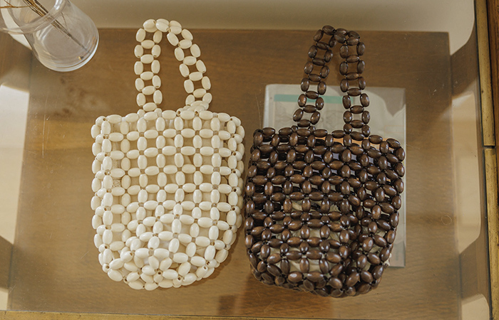 Wood Beads bead Cylinder Tote bag