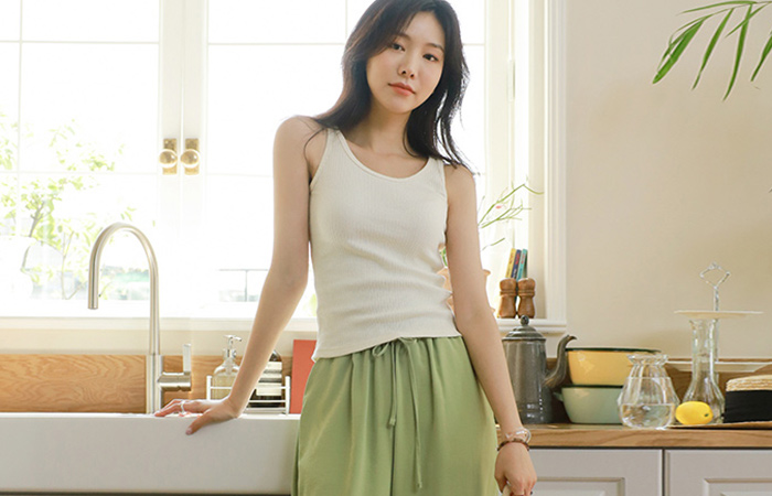 Tight Corduroy Cotton Sleeveless T-shirt