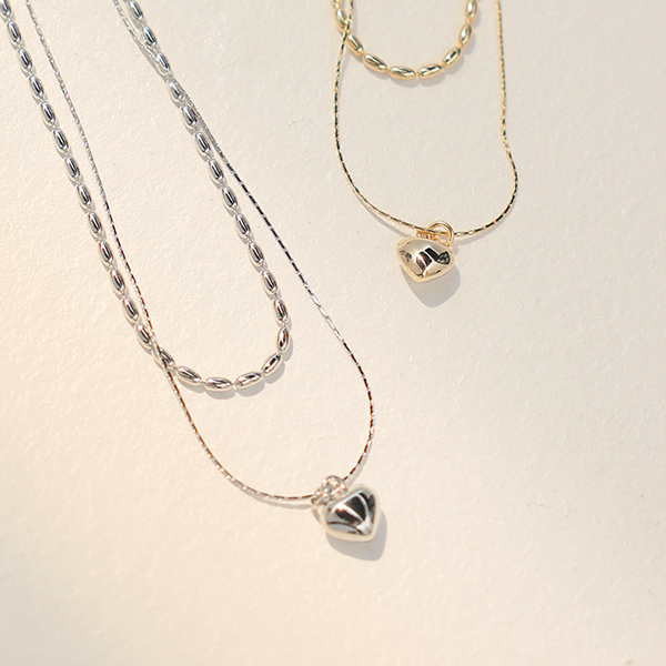 Bold heart Double layered Necklace