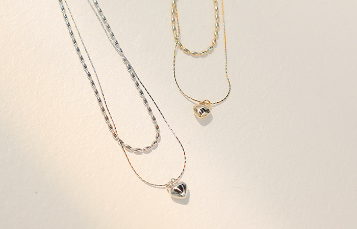 Bold heart Double layered Necklace