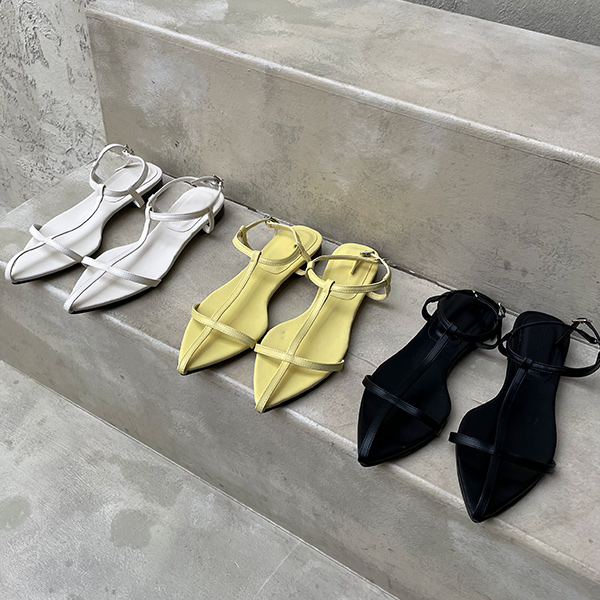 Cross Line Cross Point Color Strap Sandals