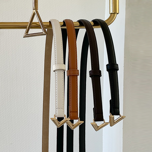 Basic Color V Point Volume Leather Belt