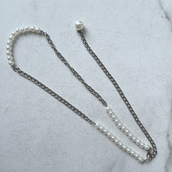 Silver Pearl bar Chain Belt