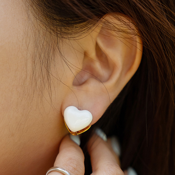 Lovely Pastel Color heart Bold Earring